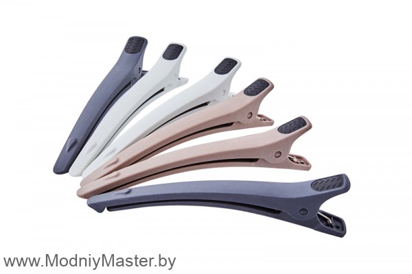 Зажим для волос карбоновый DEWAL 12 см (6 шт)